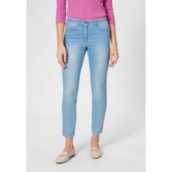 Schmale 7/8 Jeans – Multicolor Streifen Edition