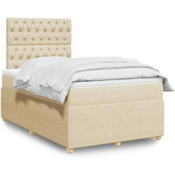 Cama Box Spring con Colchón Crema 120x190 TORANA