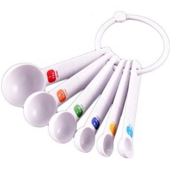 H40 6 Pcs White Measuring Spoon Set for Tea