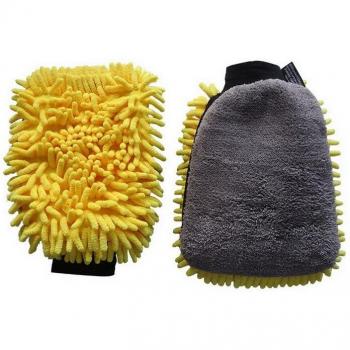 Gants de lavage peluche corail