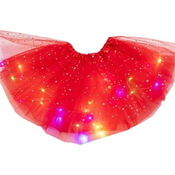 Traje de baile infantil con lentejuelas y estrellas brillantes neón