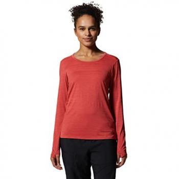 T-shirt à manches longues Mountain Hardwear Mighty Stripe rouge