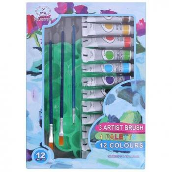 Pincel de Arte 12 Tonos: Acrílico DIY