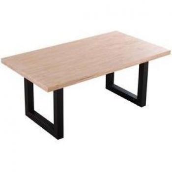 Mesa De Comedor Loft Rectangular Diseño Nórdico Roble Nordish/Negro 76X180x100 Cm