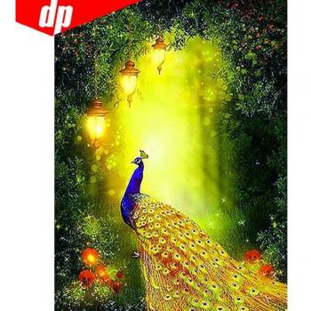Rundes Pfau-Diamantgemälde