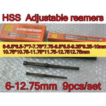 Adjustable HSS Reamer Kit 9pcs 6-12.75mm