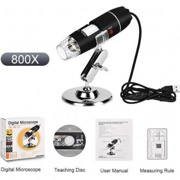 Microscopio Hand‑Held 800/1600× LED – Acceso a Mac y PC