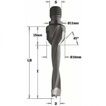 Broca con avellanador de carburo D:8x20mm S:M10/11 CMT