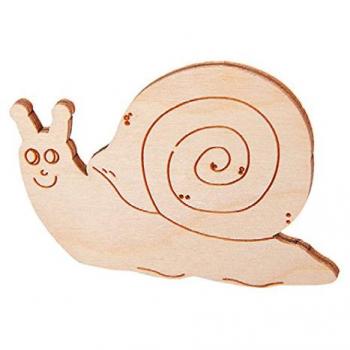Set di Sagome Lumachina Bomboniera Decoupage in Legno 7x5x0,4 cm