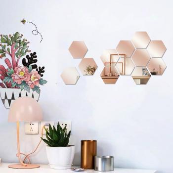 Pegatinas Decorativas Hexagonales 3D, 12 Uds. para Bricolaje