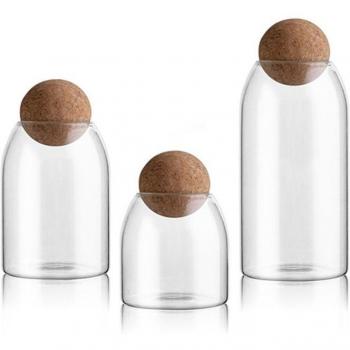 Transparent Glass Spice Jar with Cork