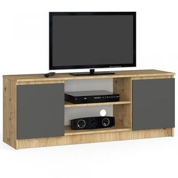 Mueble de TV Akord Roble Artisan 140 cm con Frente Grafito