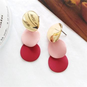 Boucles d'oreilles colorées en métal pour femme