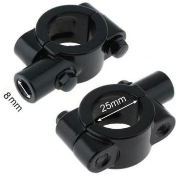 Rétroviseur Moto 7/8 – Panneau Miroir Noir, Filetage 8mm