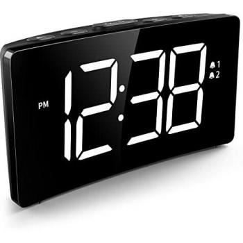 Sveglia Digitale con Display LED e Luminosità a 6 Livelli per Notte Tranquilla