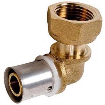 Raccord coudé 90° à sertir PER F 3/8' Ø 12 mm PB tub