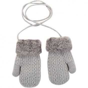 Thick Warm Kids Ski Gloves with Cute Cartoon Design