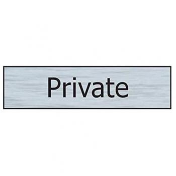 Self-Adhesive PVC Private Sign with Stainless Steel Look 200x50mm
