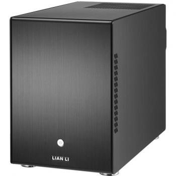 Schwarzes Lian Li PC‑Gehäuse Q25B – Mini‑ITX, Hot‑Swap‑Funktion