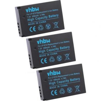 Canon LP‑E12 Ersatzbatterie VHBW 650 mAh 7,2 V