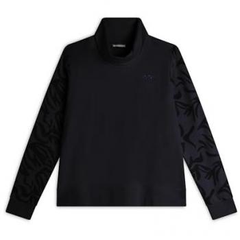 Freddy Felpa Donna Comfort Fit Collo Alto Maniche Fantasia Floreale Black Allover Leaves Black Donna Extra Large