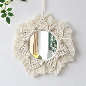 Makramee Wandspiegel im Boho-Stil