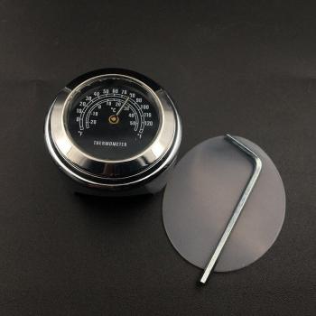 Motorrad Thermometer und Uhr im Chromdesign