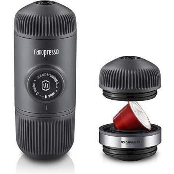 Portable WACACO Nanopresso with NS Adapter for Coffee Pods and Ground