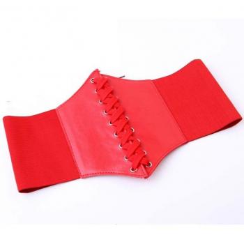 Cinto Couture : corset large en cuir PU avec élastique