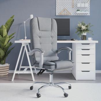 Chaise de Bureau Inclinable en Tissu Gris Clair