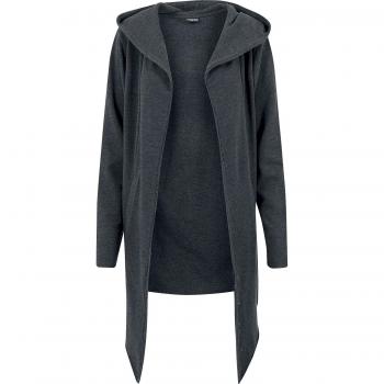 Urban Classics Long Hooded Open Edge Cardigan Charcoal Grey 3XL