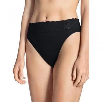 Calida Baumwoll-Jazzpant mit Spitze für Damen, Schwarz, Größe 36-38