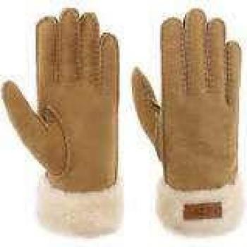 UGG Brown Logo Gloves – Women L