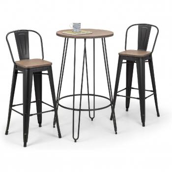 Dalston Round Bar Table with 2 Grafton Stools