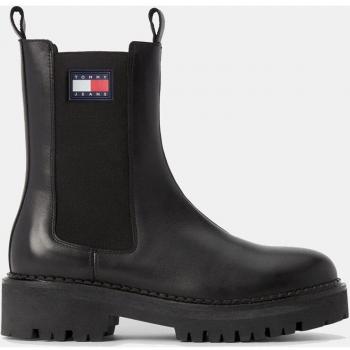 Stivali Chelsea in Pelle Neri Tommy Jeans per Donna