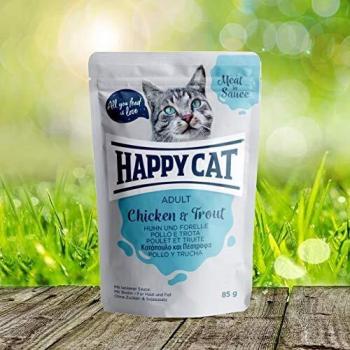 Happy Cat Pouch Adult Huhn & Forelle, 1er Beutel