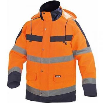 Dassy Warnschutz-Parka Atlantis, Neonorange/Dunkelblau S