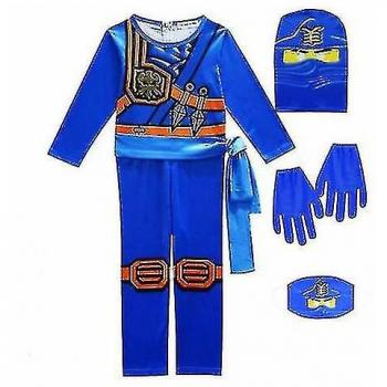 Super Phantom Enfant – Costume Ninja, Capuche Bleue, 110 cm, Qualité Premium