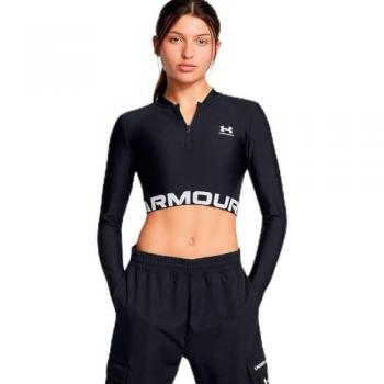 HeatGear Rib ¼-Zip Long Sleeve Tee (Black)