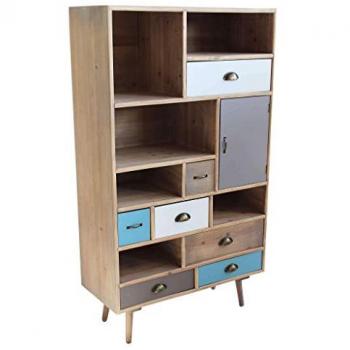 Mobile 6 Ripiani 1 Anta 7 Cassetti Multicolore 80 x 121 x 36.5 cm