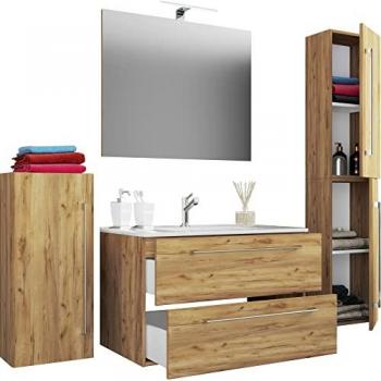All-in-One “Lavaggio Supremo” – Lavabo, 2 cassetti, specchio, midischrank, armadio alto