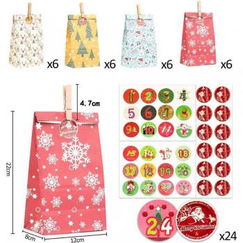 Festive Advent Calendar Bags