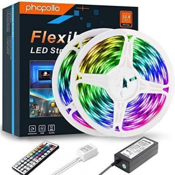 0m Flexible RGB LED Light Strips with 44-Keys Remote