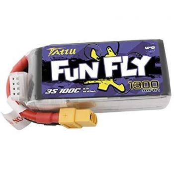 LiPo Akku TATTU Funfly 3S1P 1300 mAh, 11.1 V, 100 C, XT60