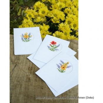 Groves & Thames Cross Stitch Card Set – Flowers & Lavender (3 Pack)