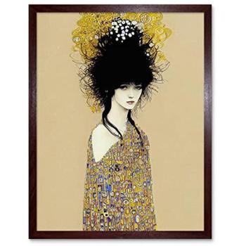 Golden Noir Klimt Woman Print