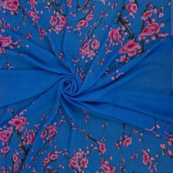 Plum Blossom Print Chiffon Fabric for Skirts and Dresses