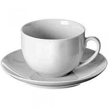 White Simplicity Porcelain Teacup with Saucer, 9 oz, Price and Kensington