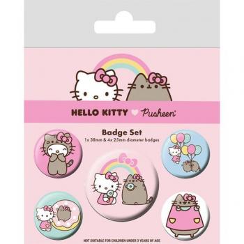 Hello Kitty e Pusheen: Kit di bottoni 5‑pack