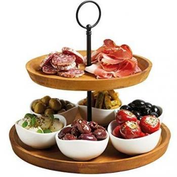Artesa 2-Tier Brown Serving Stand